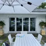 back door and windows leading to patio
