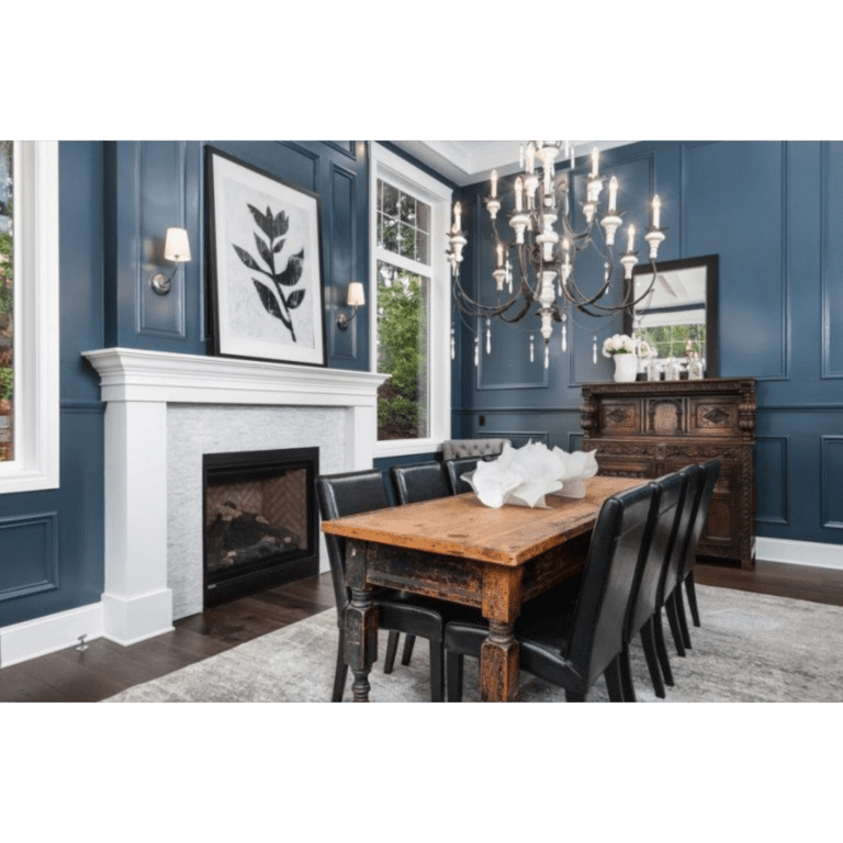 Blue Walls and Trim Dining Room | Millwork Murfreesboro, TN